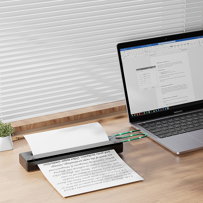 Printer connected to laptop for desktop work